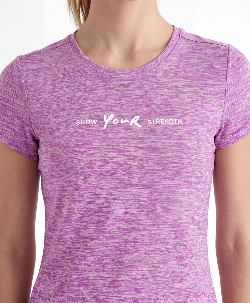Remera deportiva mujer frase melange