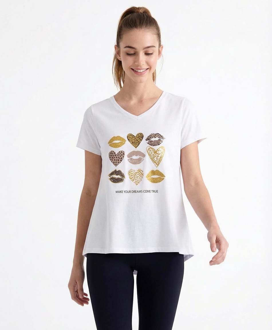 Remera deportiva mujer oversize white