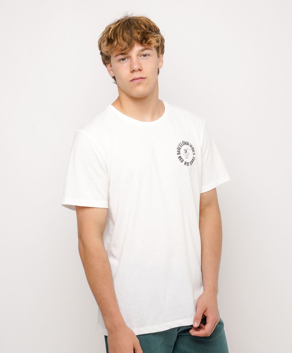 Remera hombre doble estampado barcelona