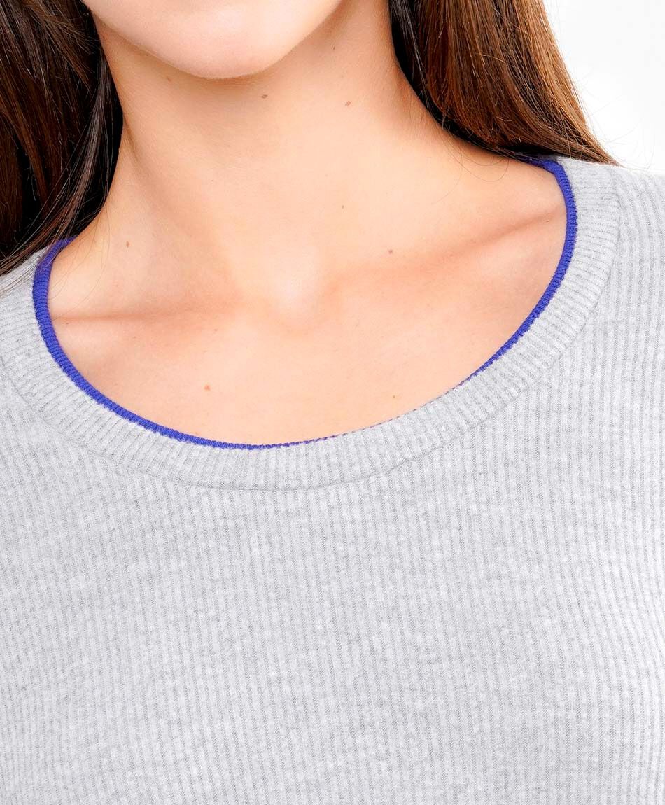 Remera mujer contraste azul