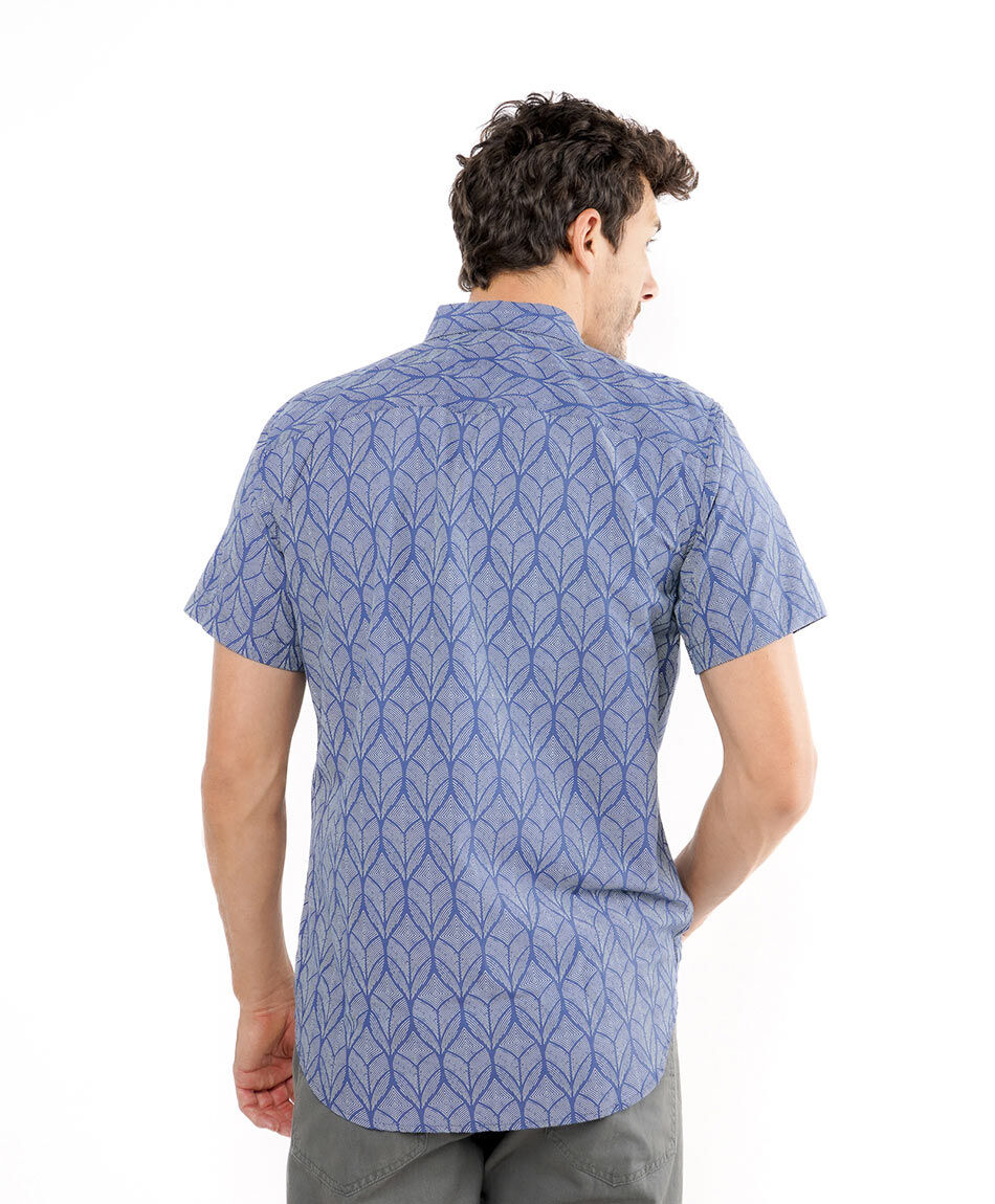 Camisa hombre casual dise&ntilde;o de hojas