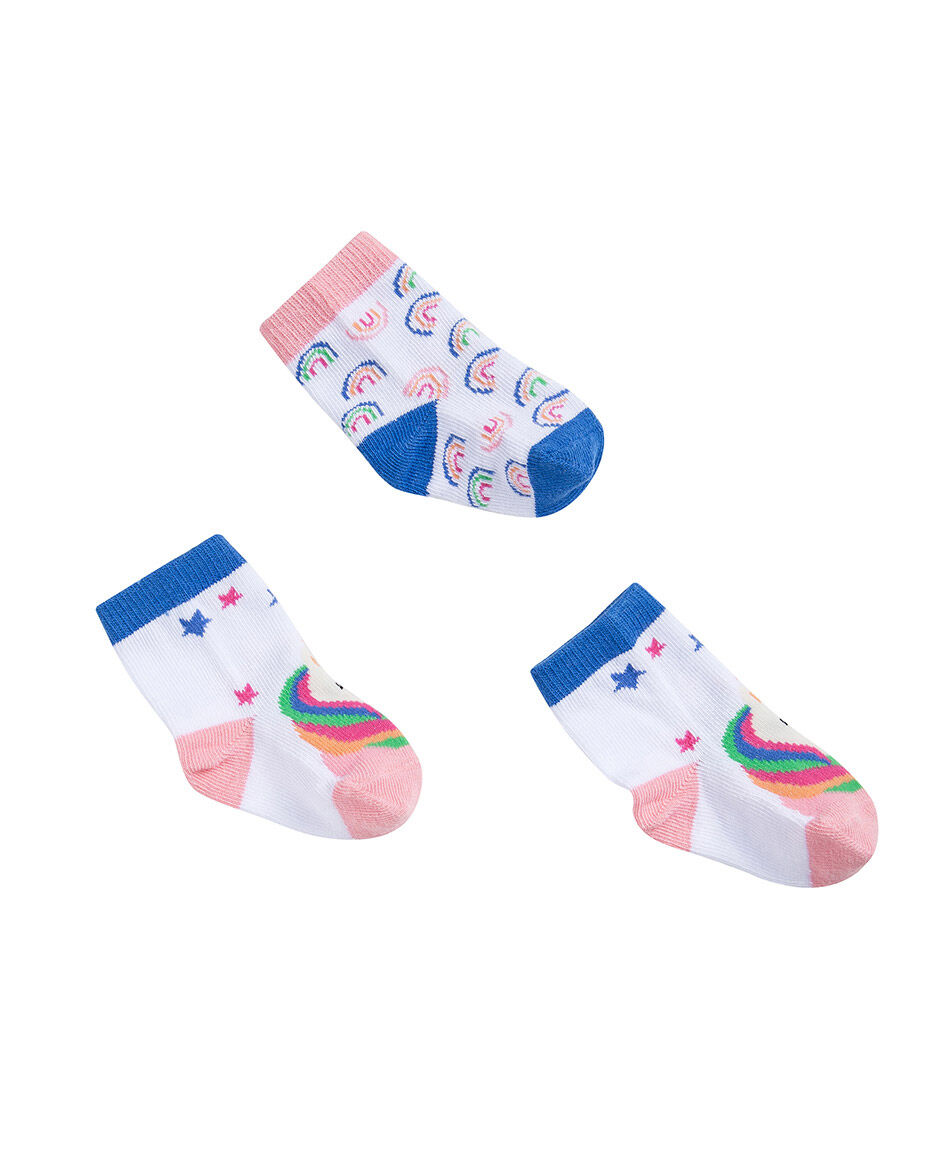 Pack 3 medias beb&eacute; unicornio