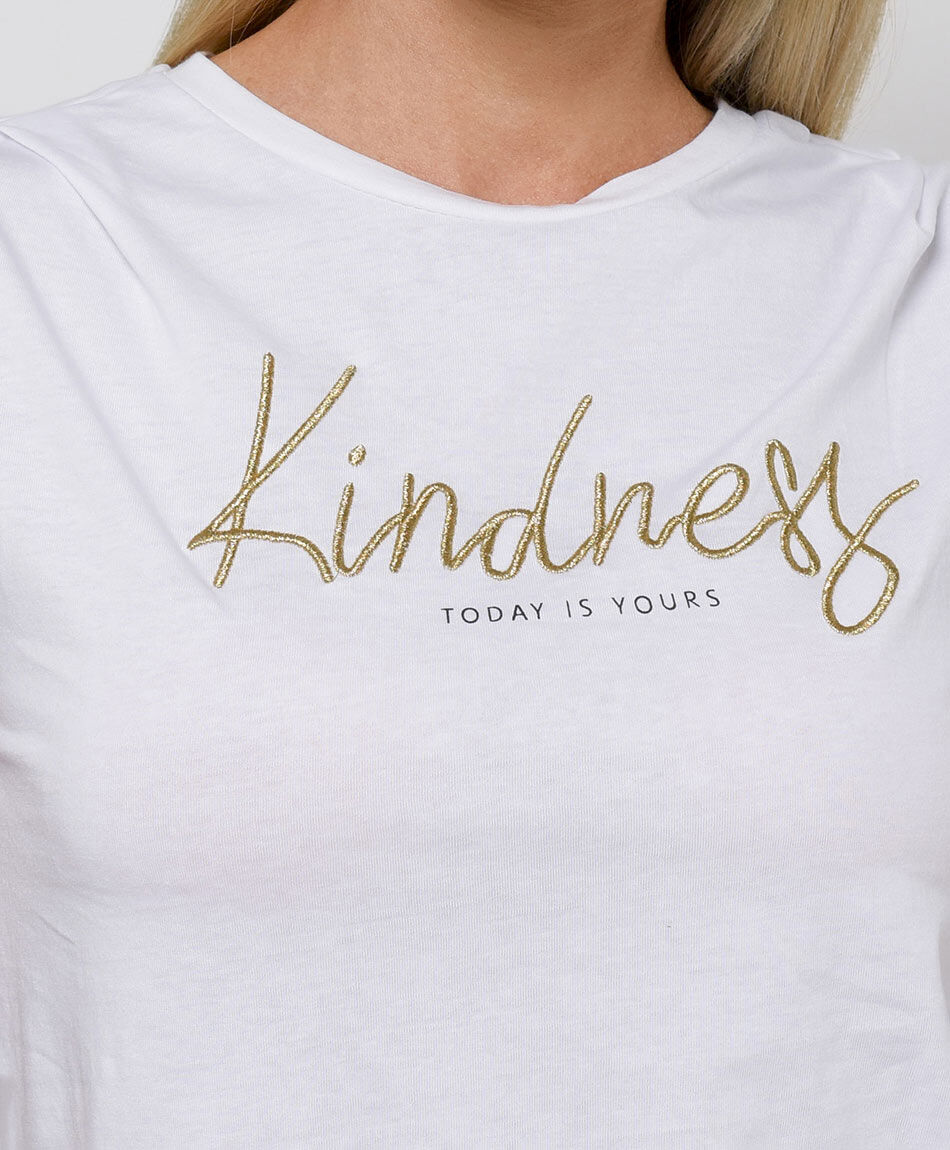 Remera mujer bordado golden