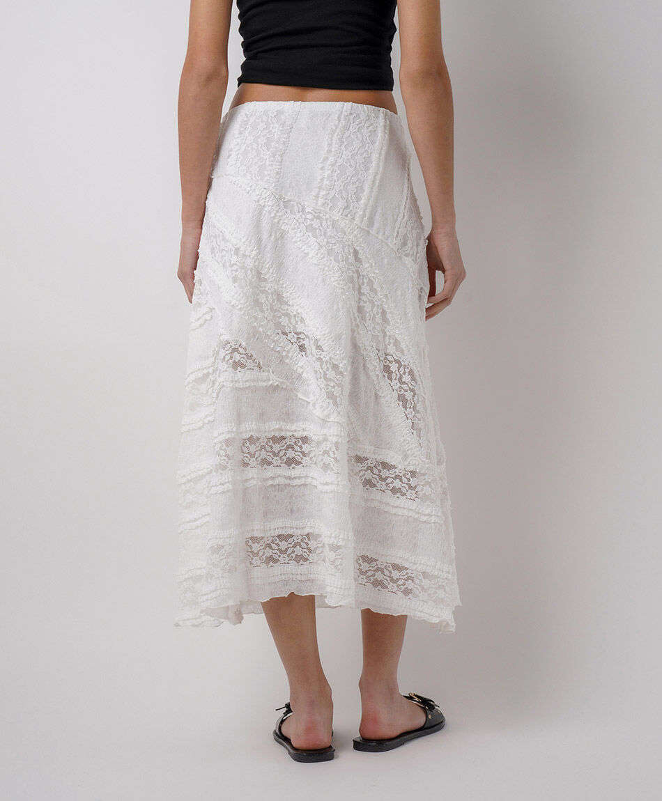 Pollera mujer mix encajes