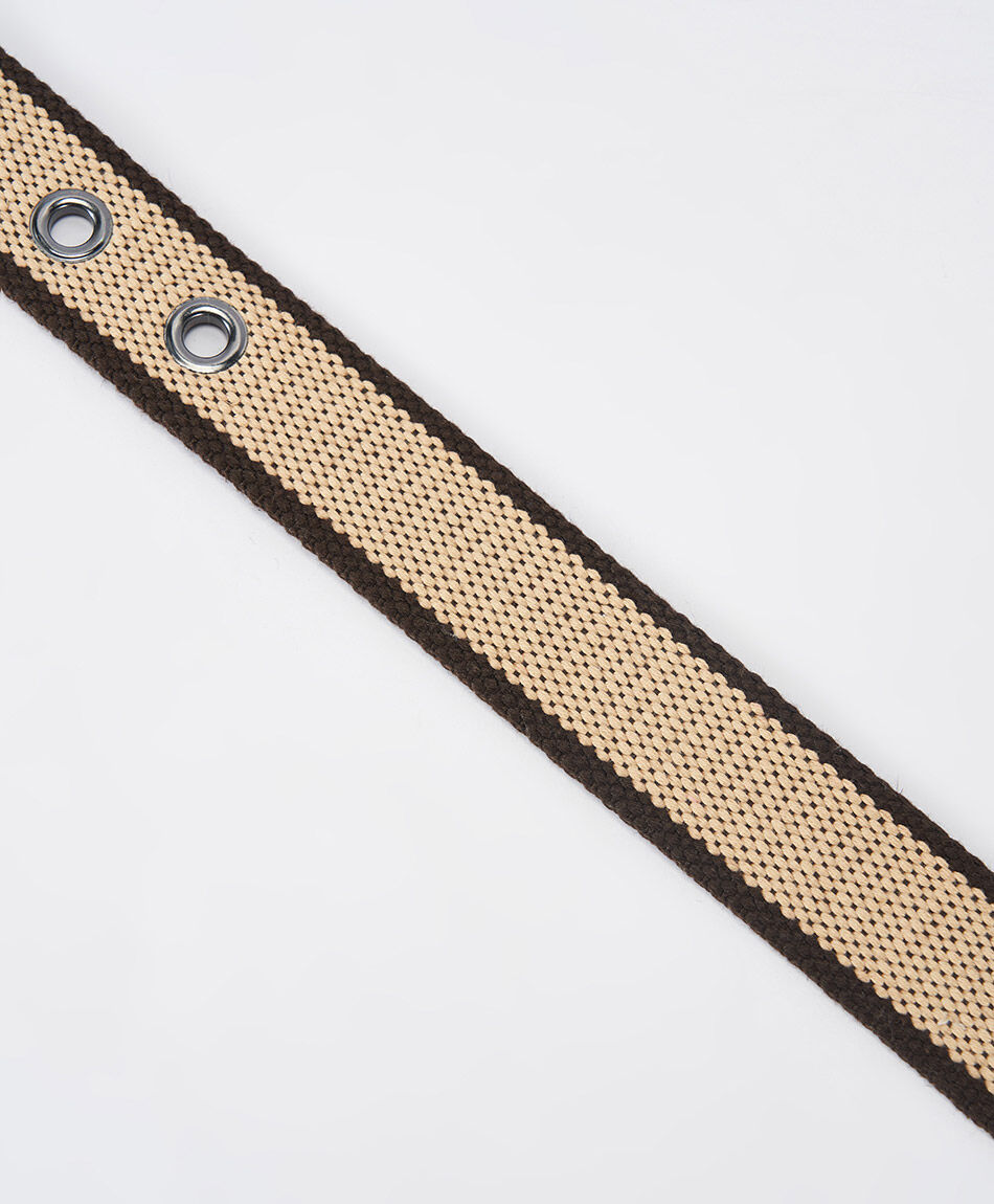 Cintur&oacute;n hombre bicolor beige