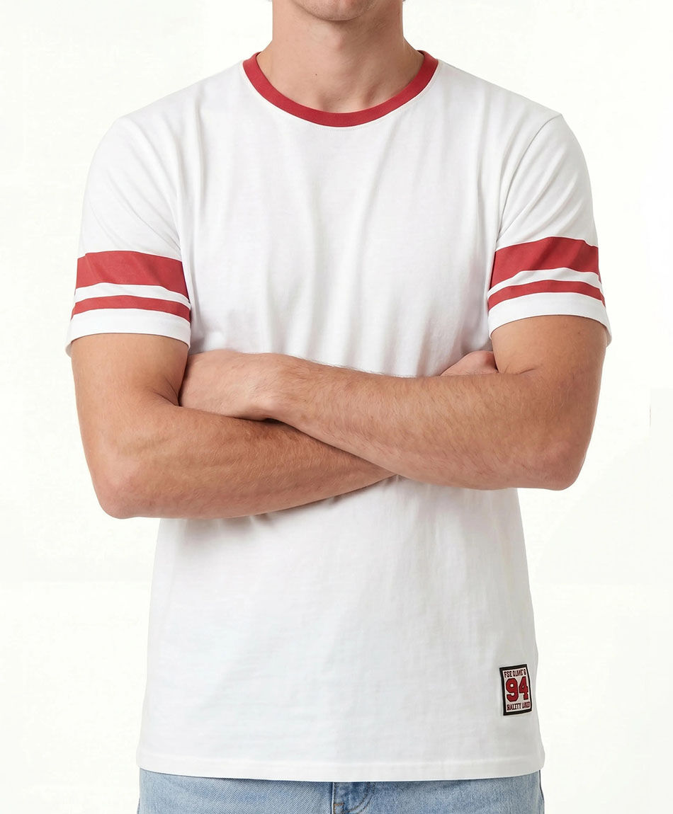 Remera hombre lineas mangas