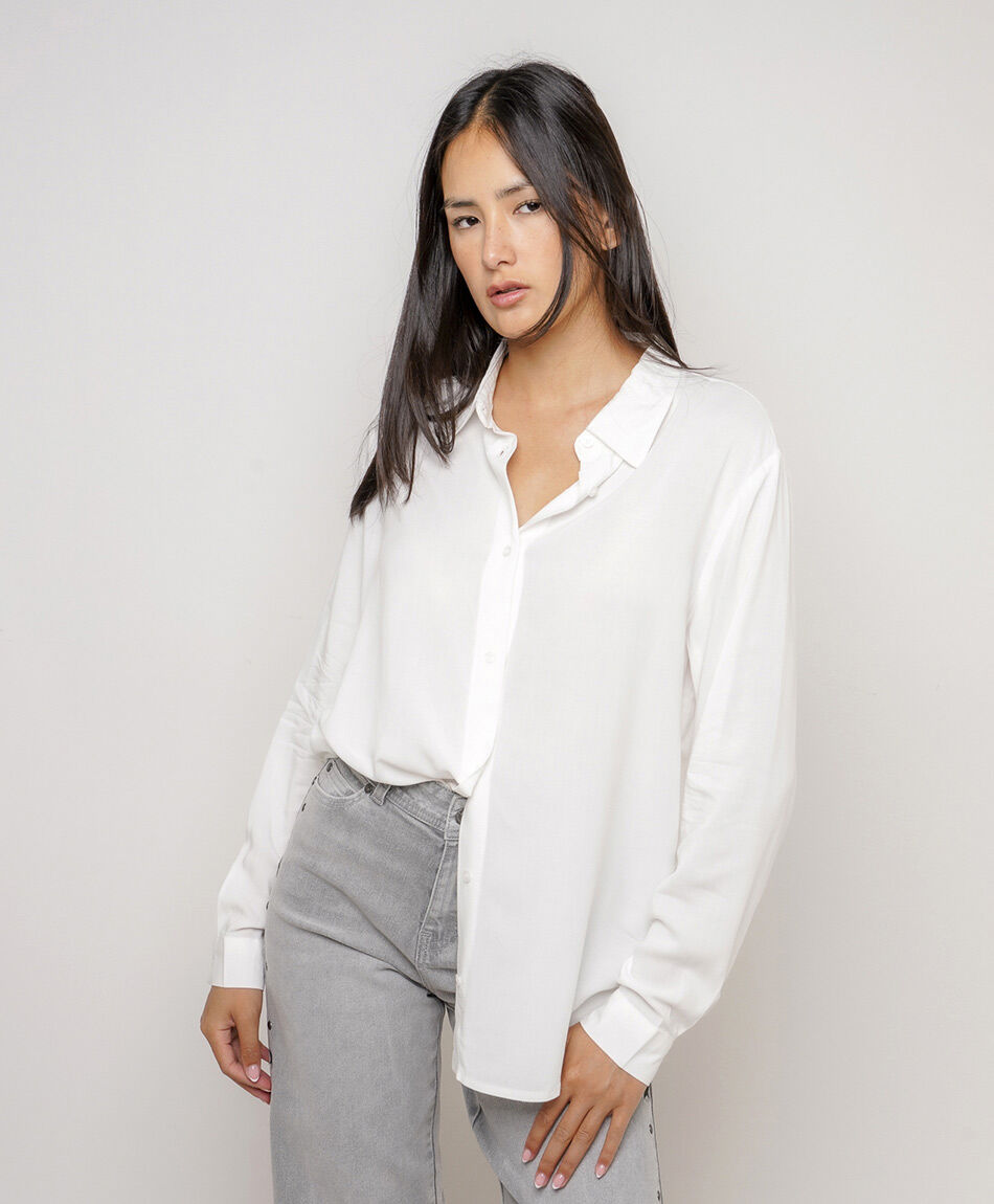 Camisa mujer camisera blanca