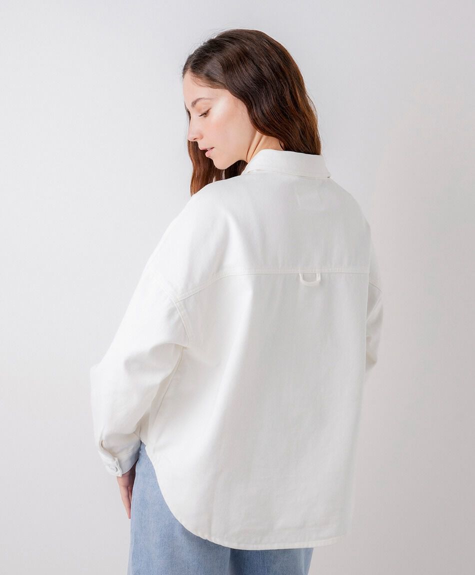 Camisa mujer denim oversize blanca