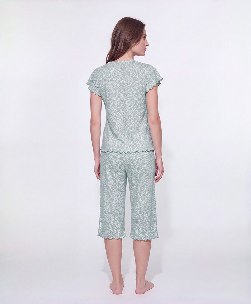 Pijama mujer capri vuelos verde