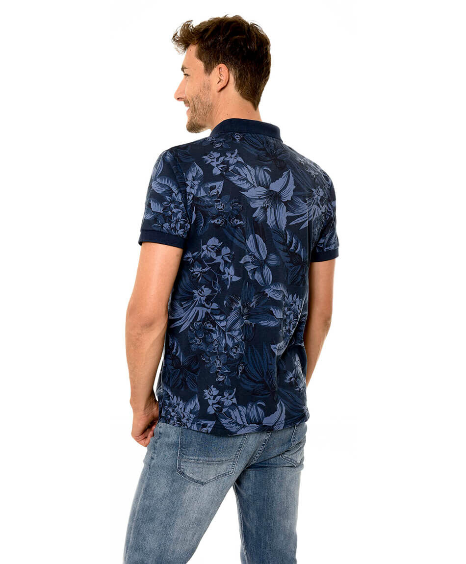 Polera cuello flores
