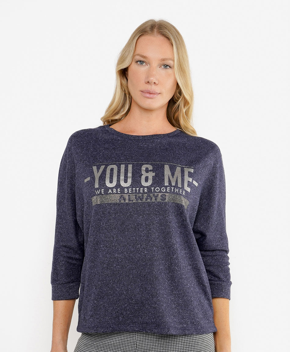 Remera mujer lanosa texto