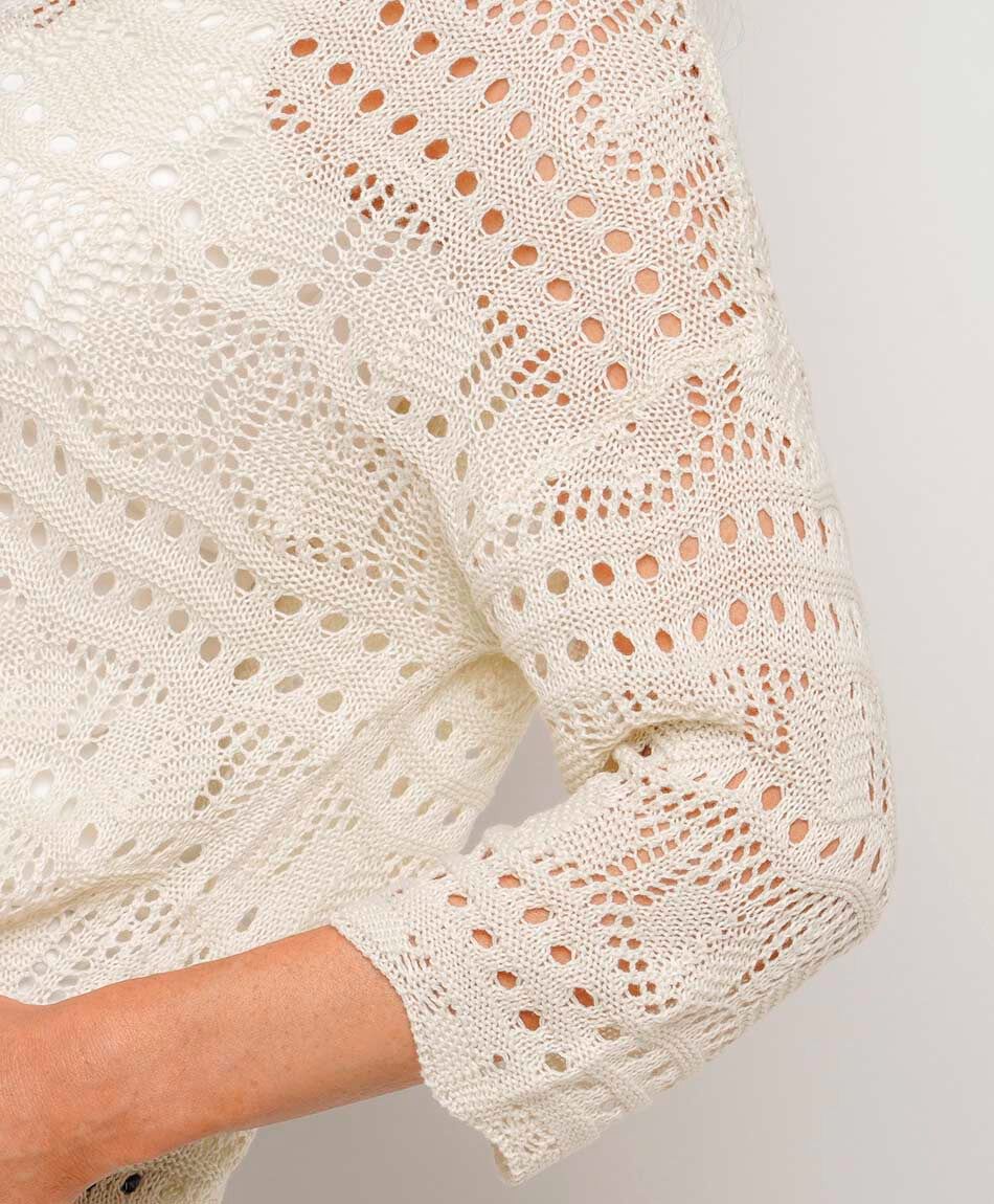 Cardigan mujer encaje lazo