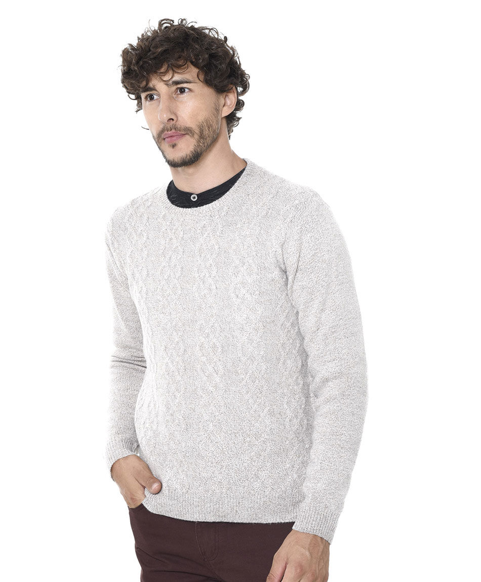 Sweater cuello redondo melange