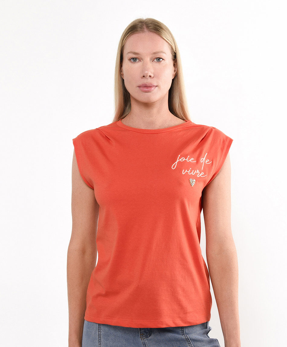 Remera mujer bordado coraz&oacute;n