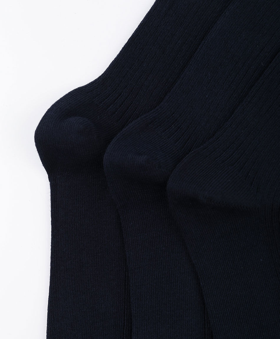 Pack 3 medias escolar algod&oacute;n navy