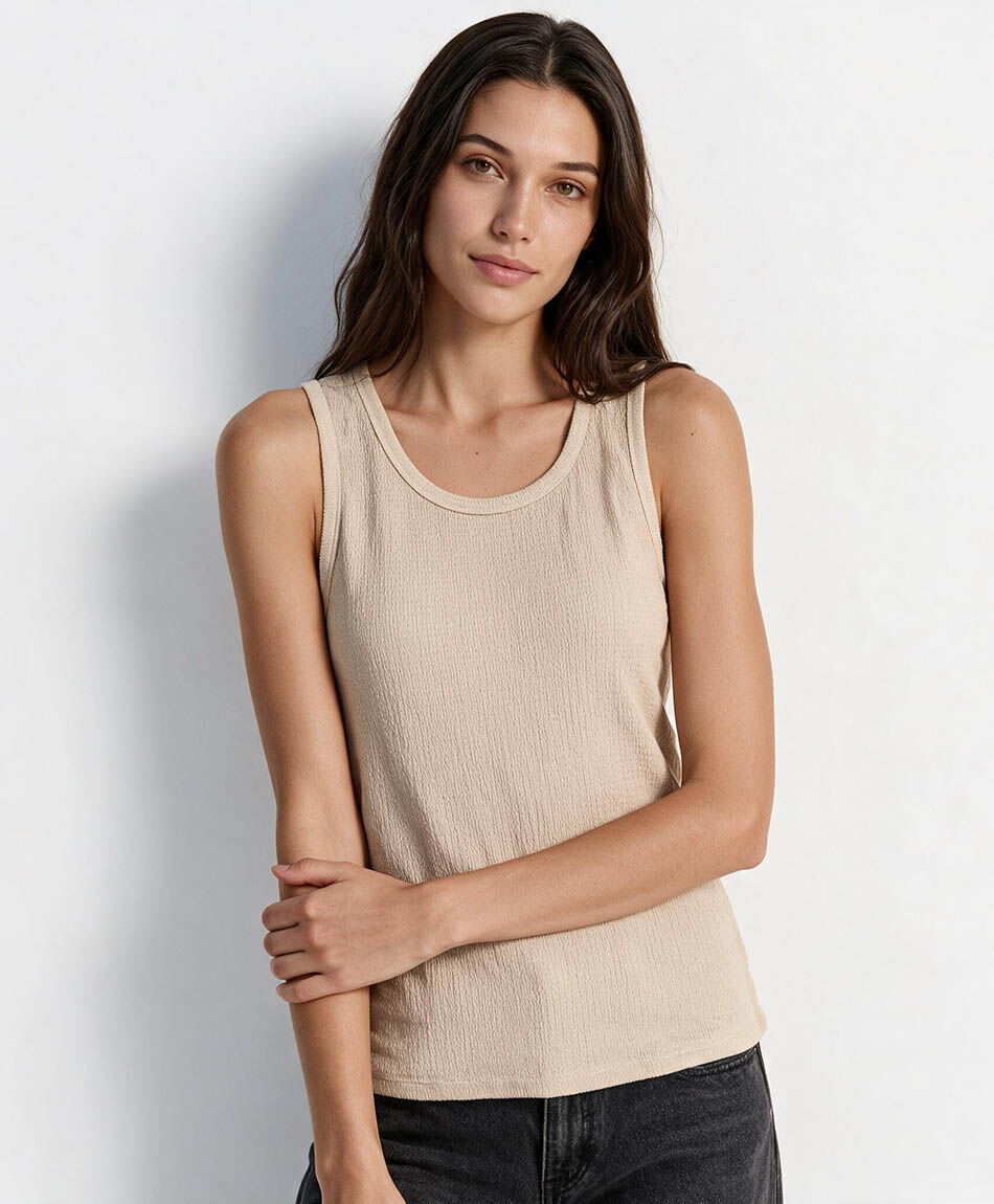 Remera mujer sin mangas textura