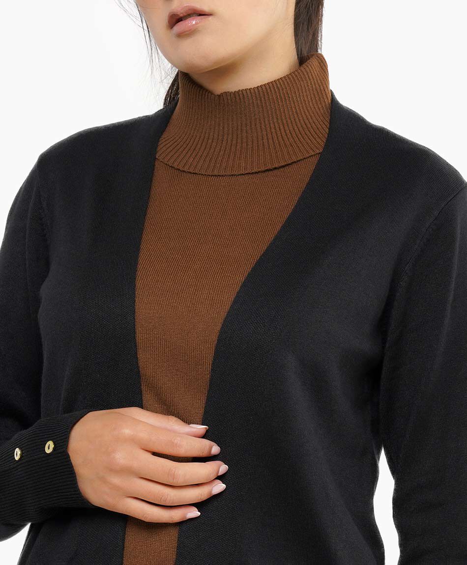 Cardigan mujer corte recto