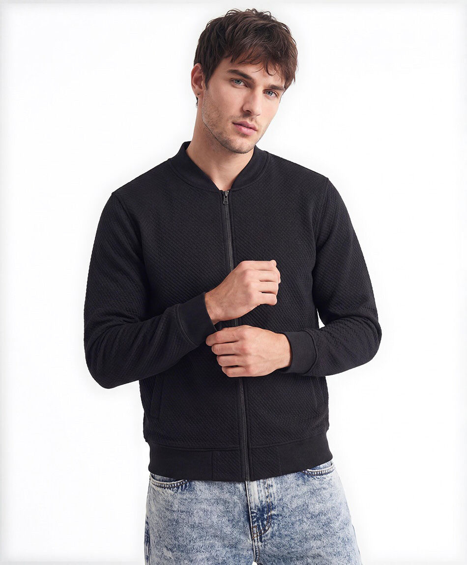 Campera hombre bomber negra