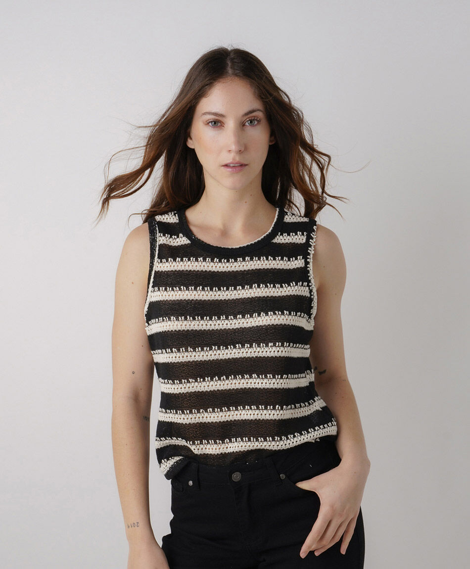Tejido mujer remera sin mangas