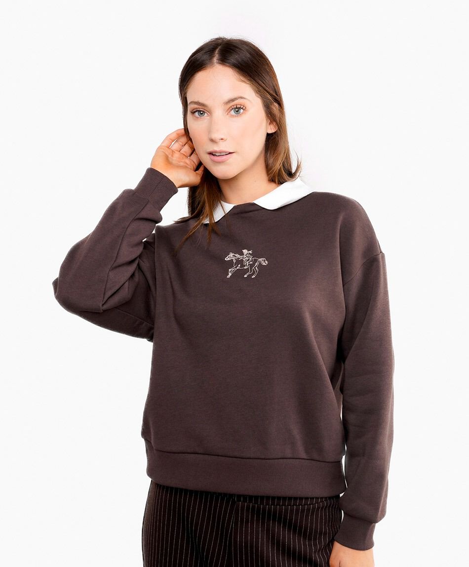 Buzo mujer cuello redondo