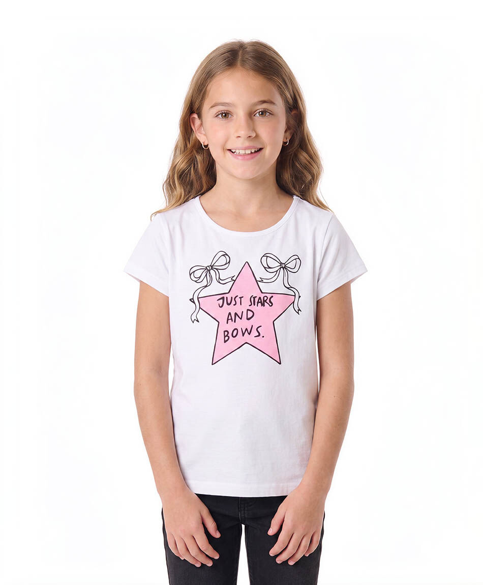 Polera ni&ntilde;a stars and bows