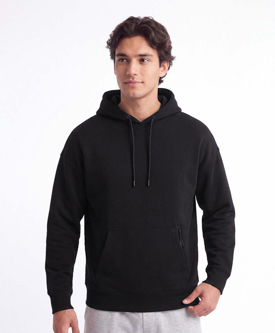 Buzo deportivo hombre liso negro