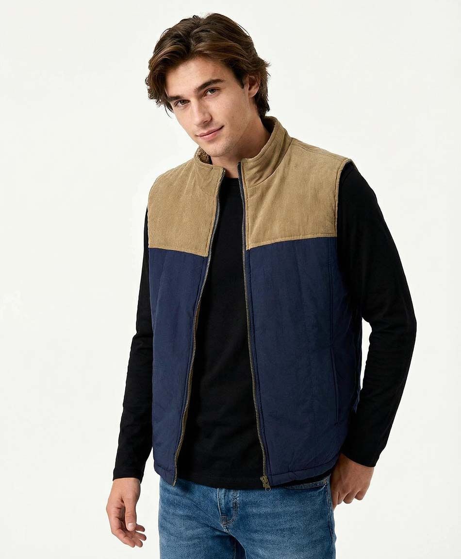 Parka hombre sin manga bicolor