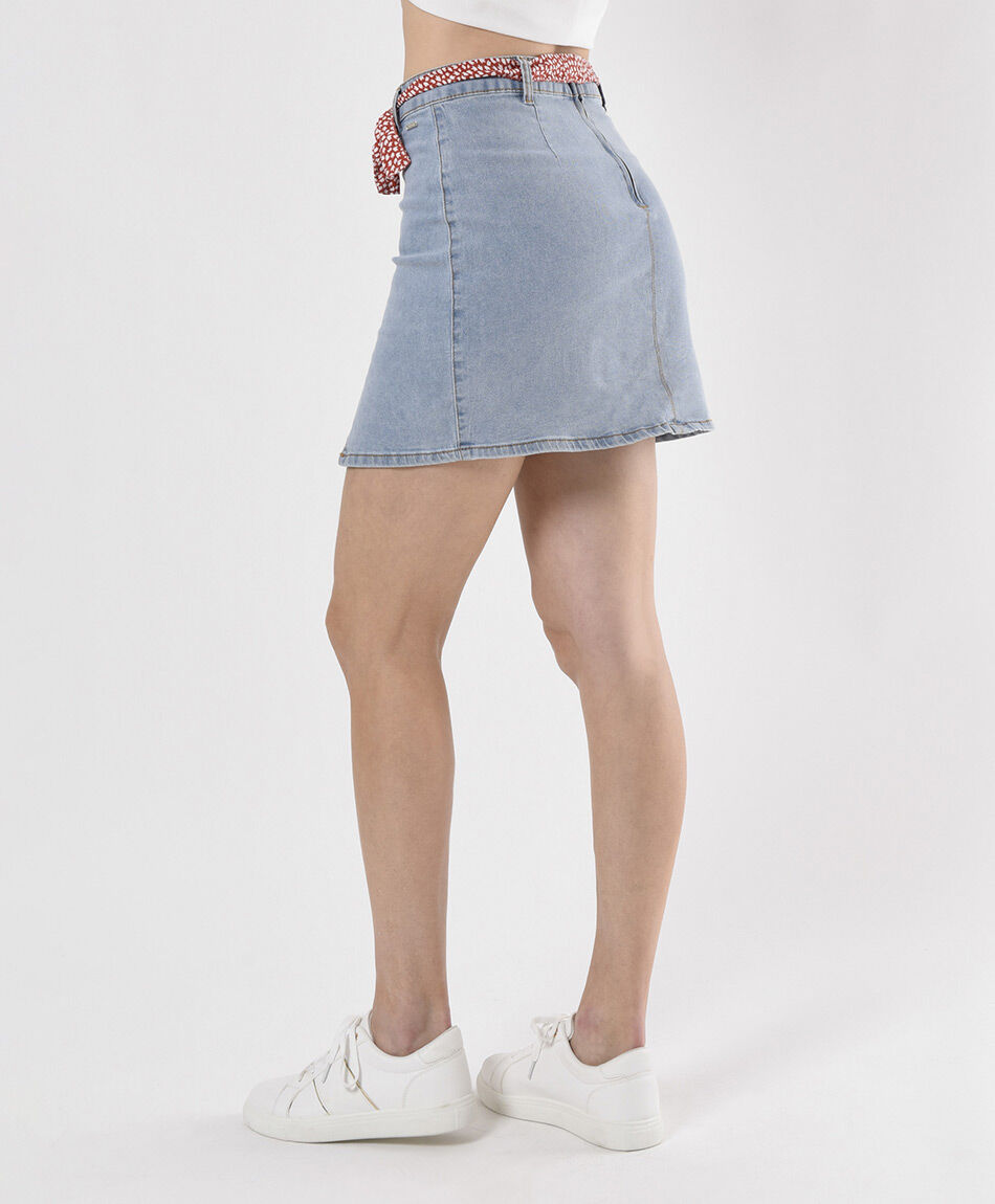 Mini falda mujer abertura frontal ajustada