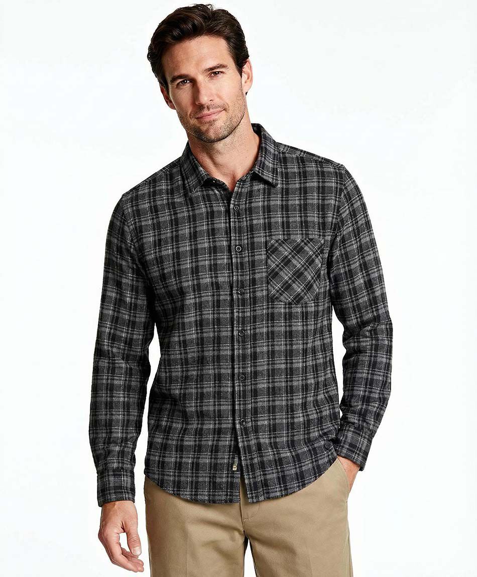 Camisa hombre franela gris