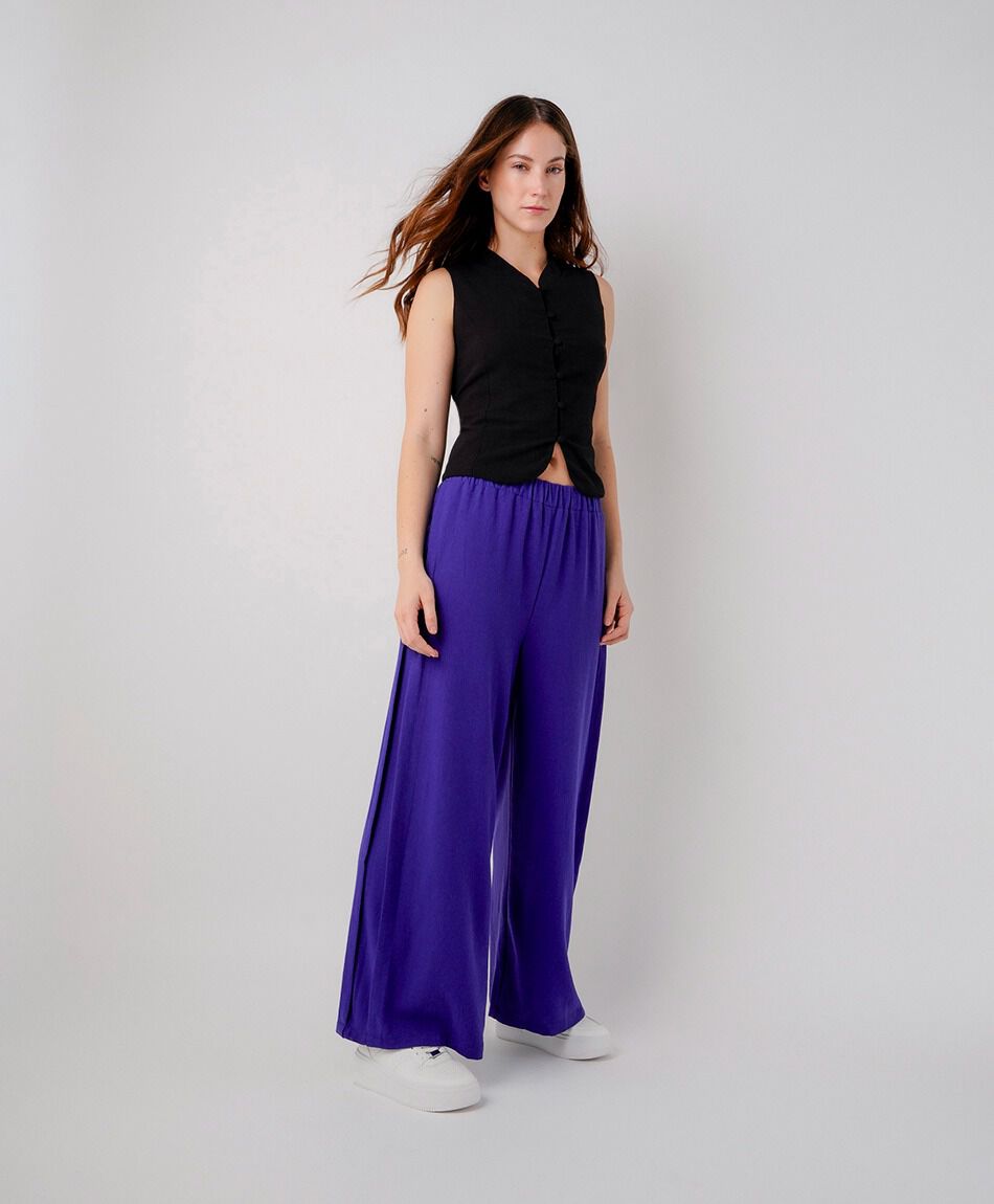 Pantal&oacute;n mujer lino color
