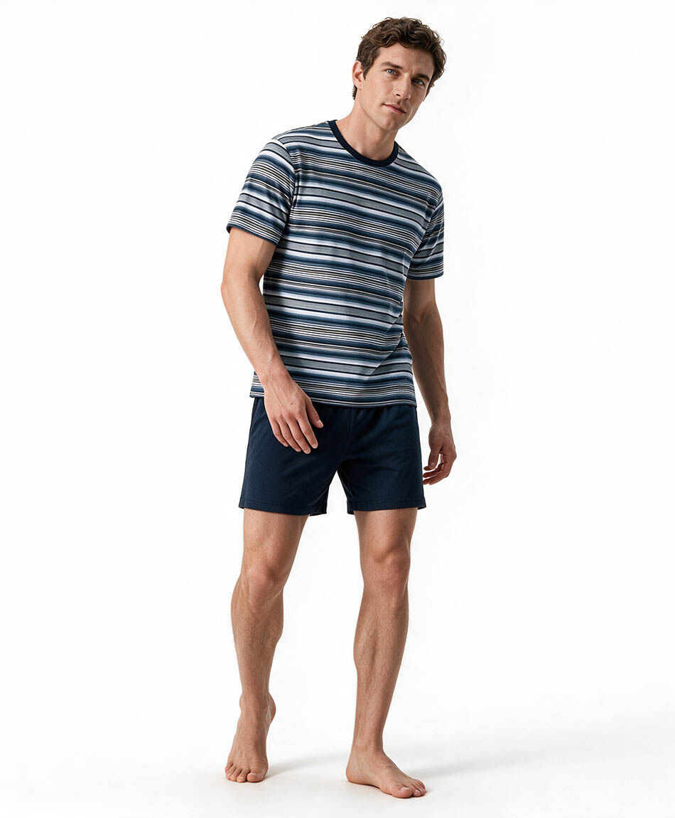 Pijama hombre short rayas