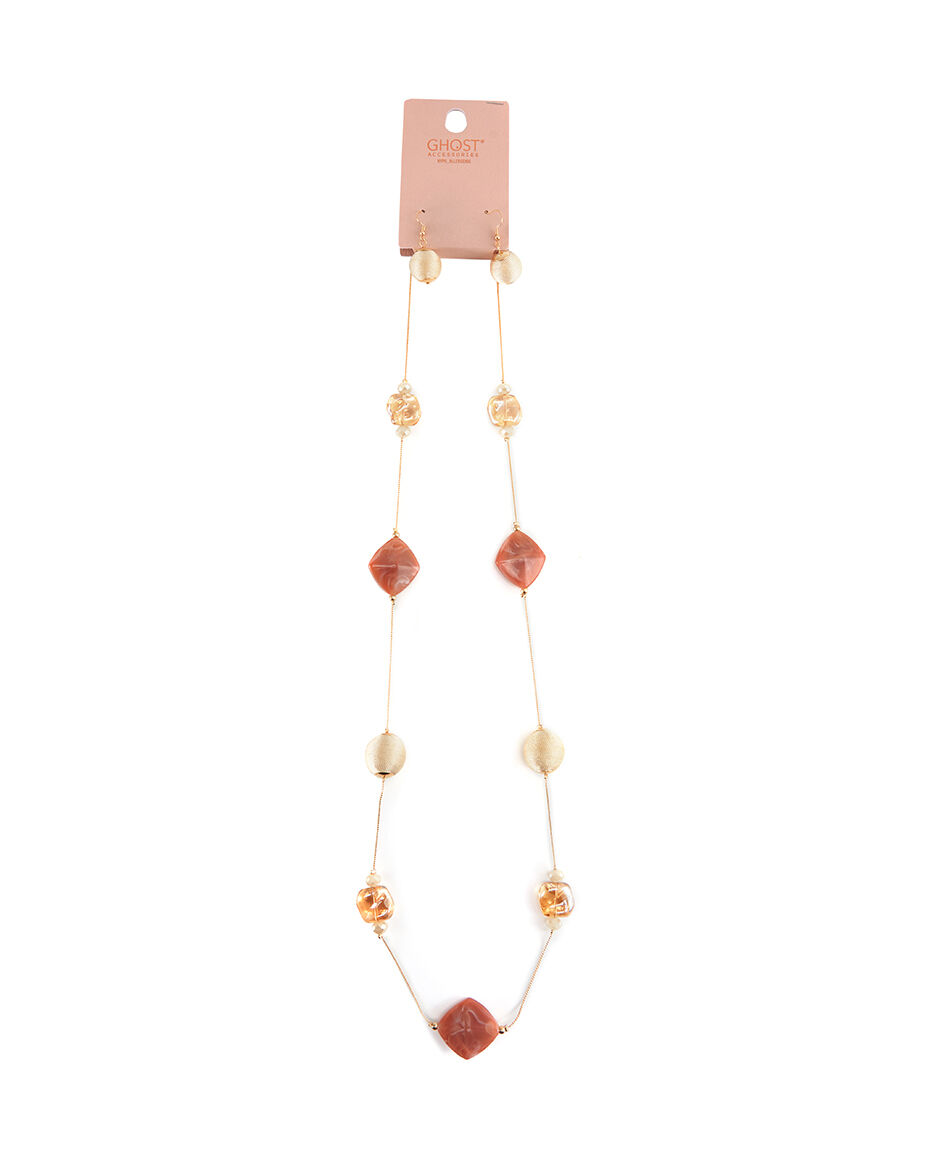 Set collar + aros mujer perlas