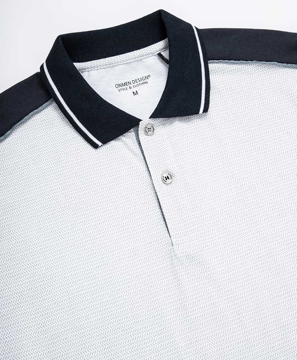 Remera hombre cuello polo black and white