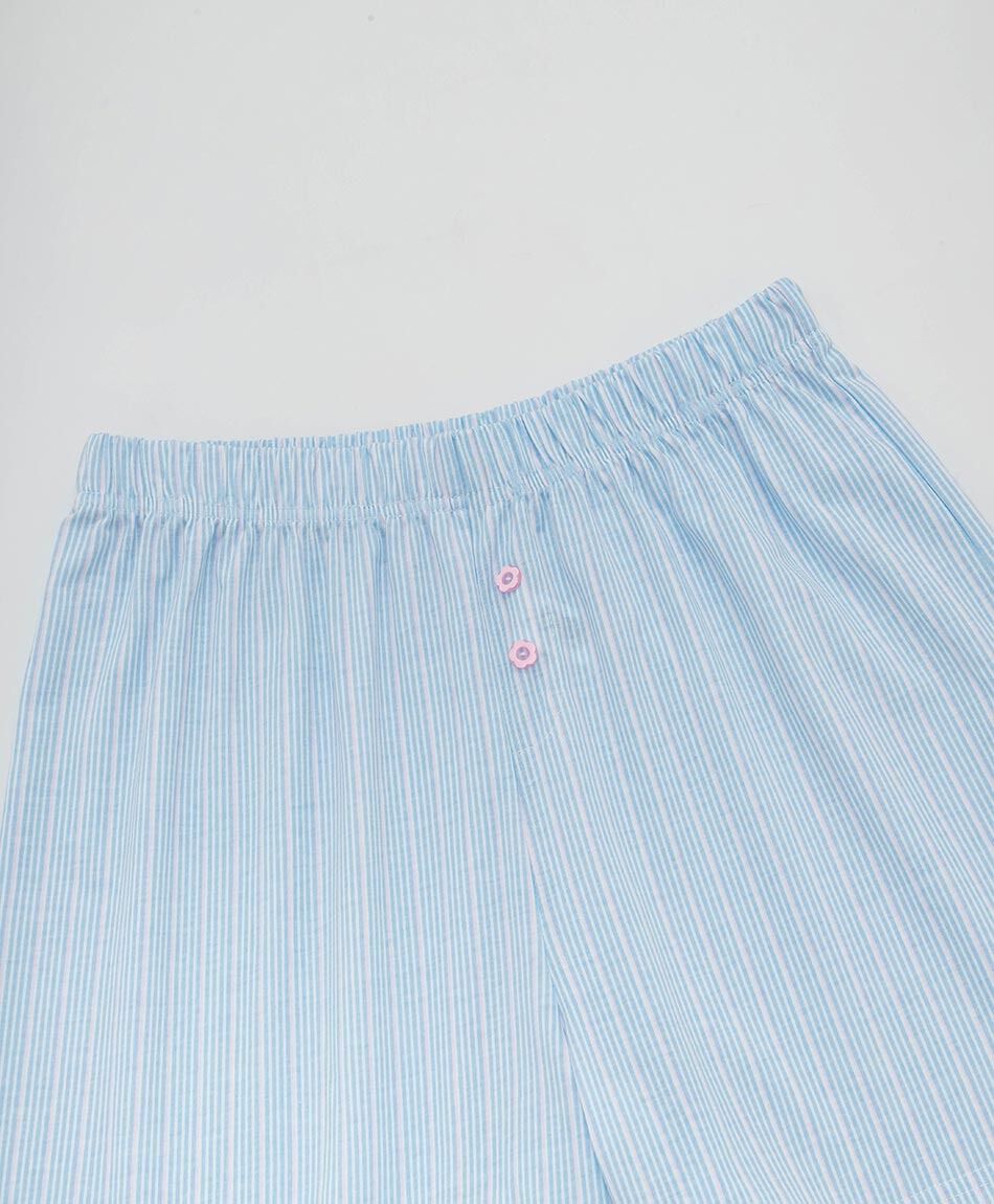 Pijama mujer short rayas rosado