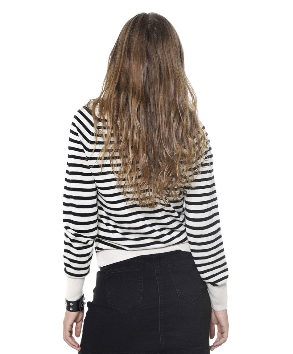 Sweater listas y encaje