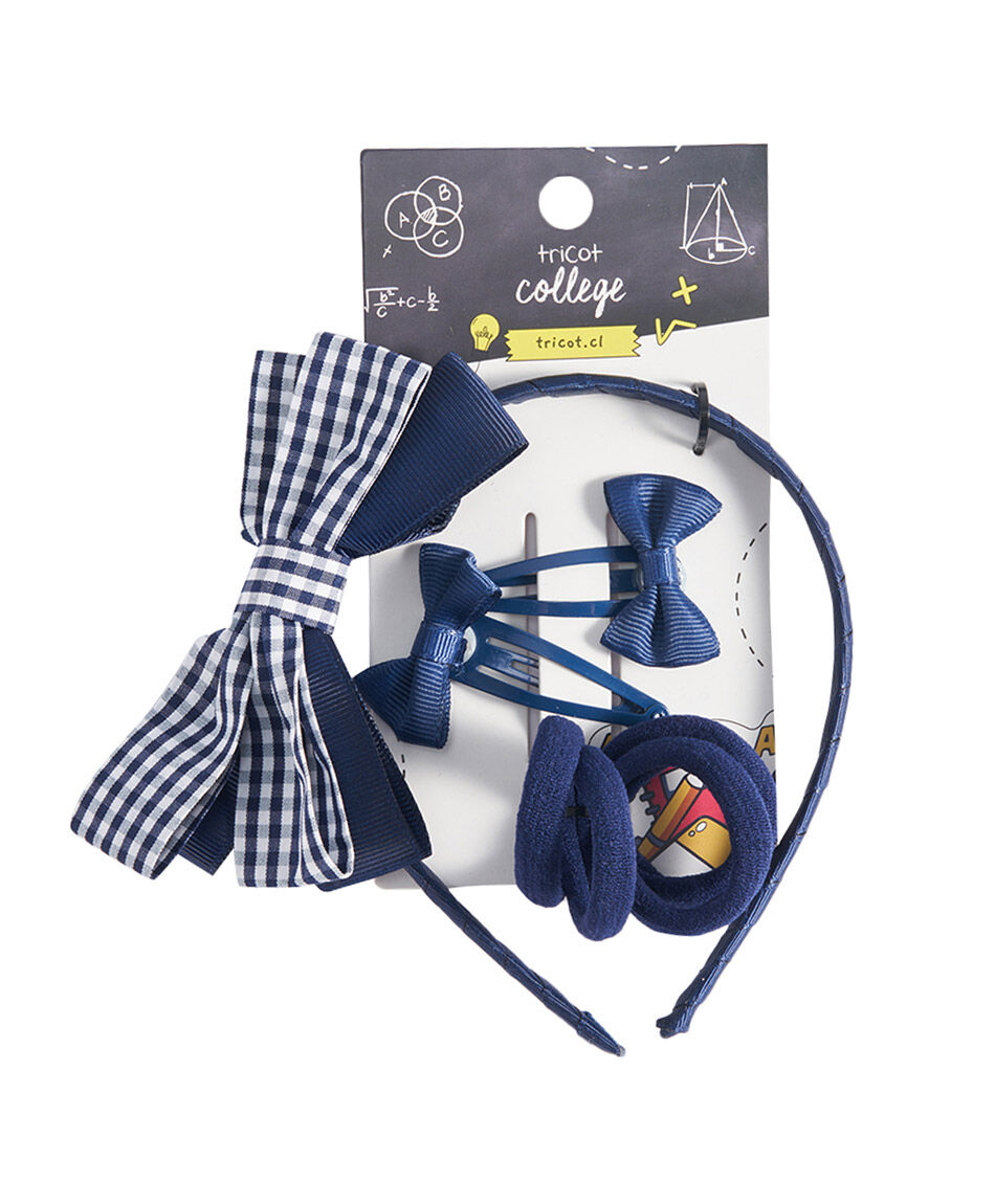 Set accesorios pelo escolar cuadros