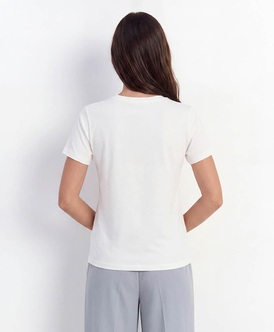 Remera mujer texto animal print