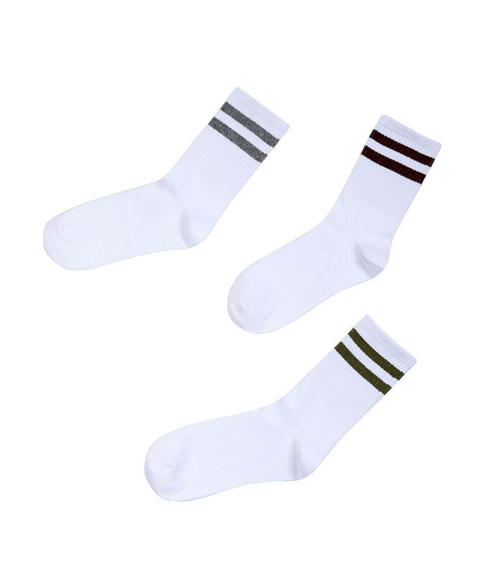 Pack 3 medias mujer tenis cl&aacute;sico