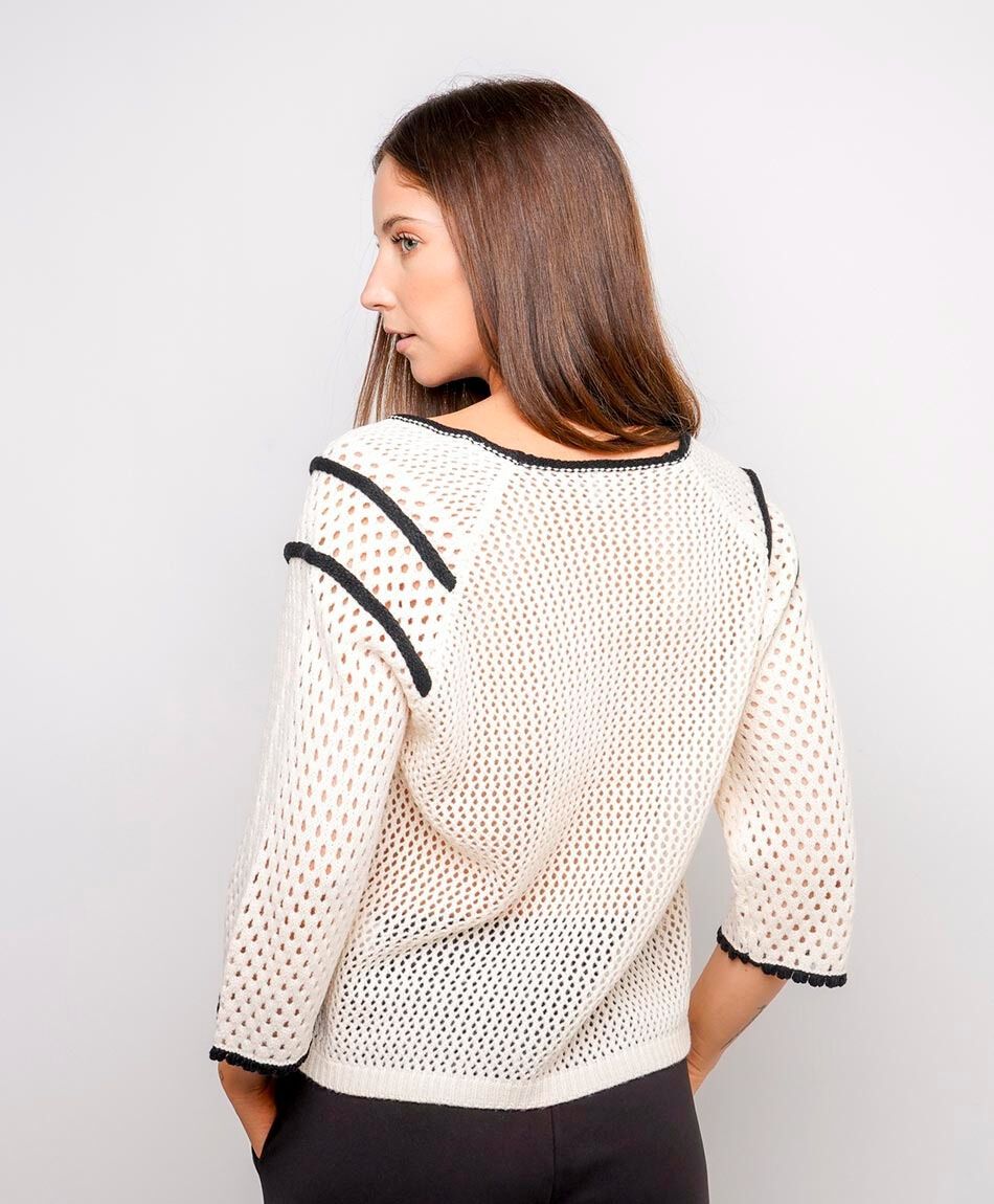 Sweater mujer calado con lineas