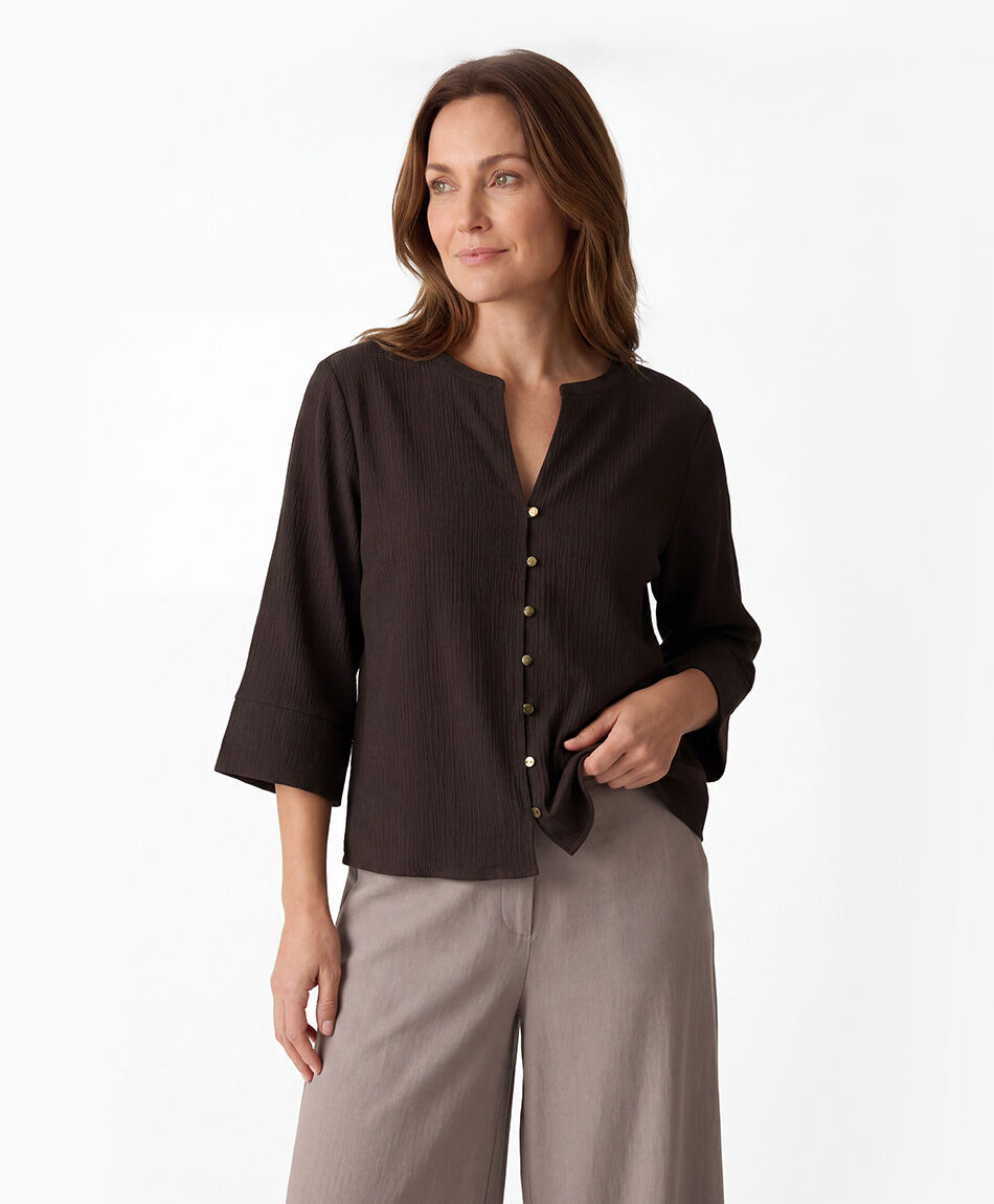Remera mujer botones dorados