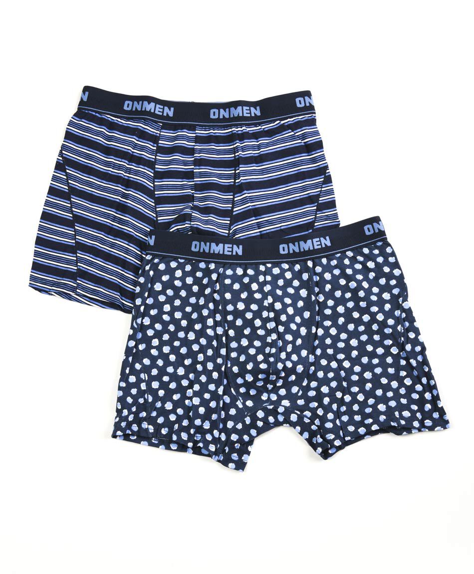 Pack 2 boxer hombre l&iacute;neas y puntos