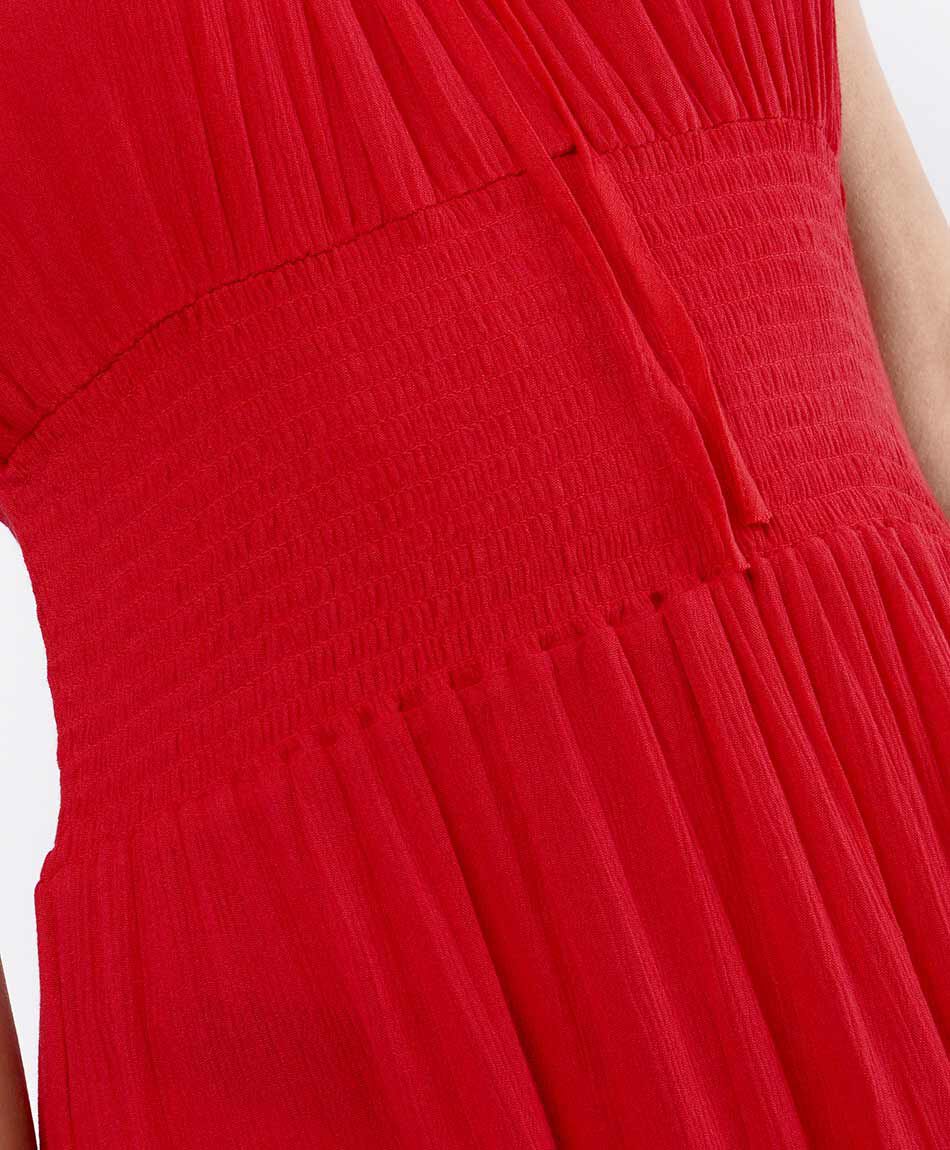 Vestido mujer texturizado rojo