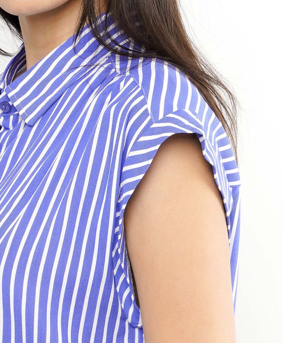 Camisa mujer l&iacute;neas mini manga