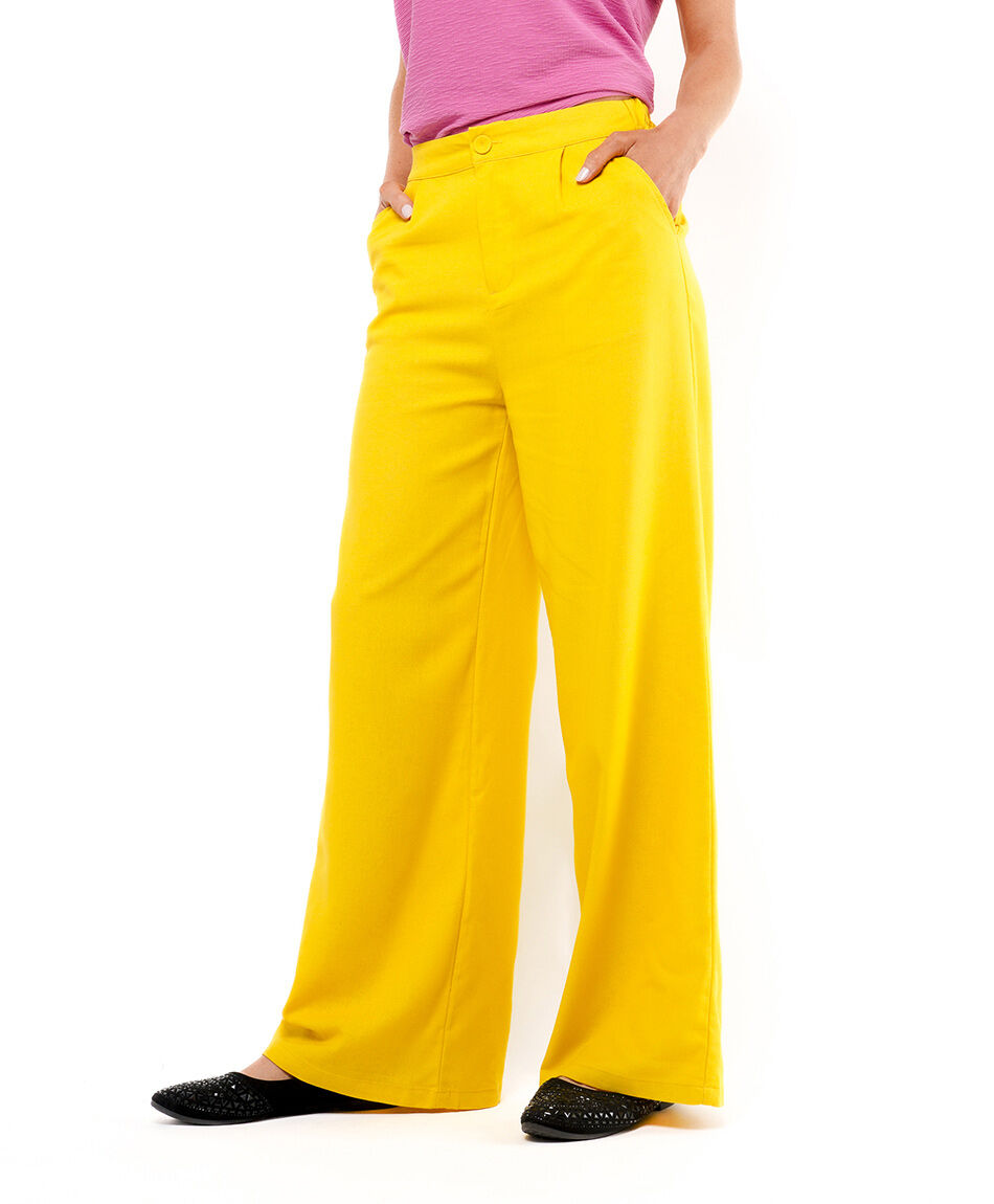 Pantal&oacute;n mujer amarillo