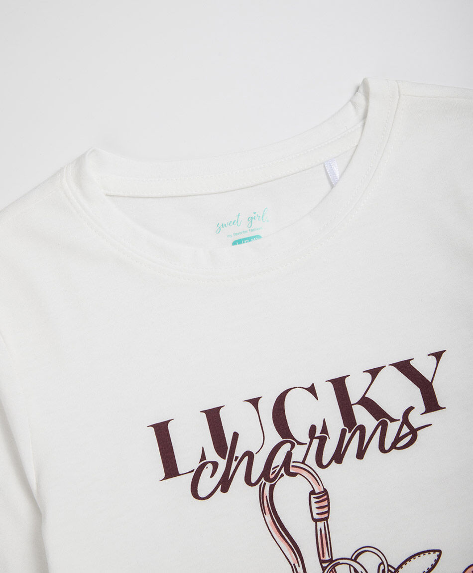 Polera ni&ntilde;a estampado lucky charns