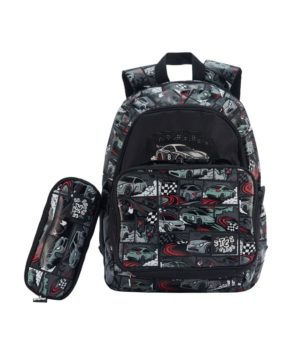 Pack mochila y accesorios escolar auto