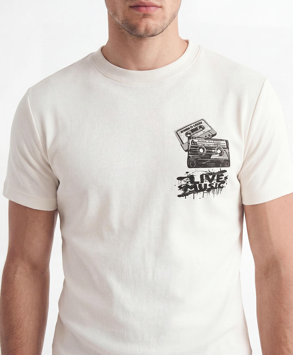 Remera hombre estampado live music