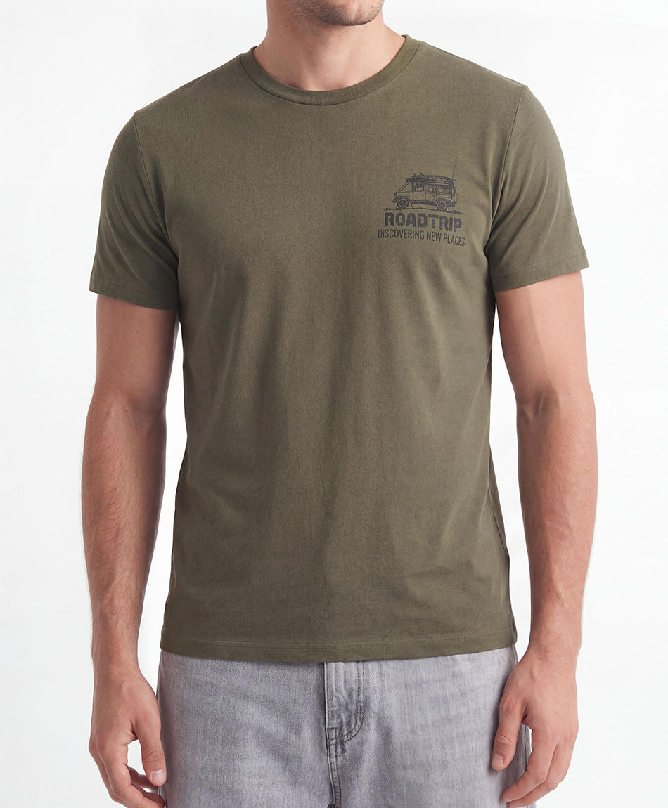 Remera hombre doble estampado jeep