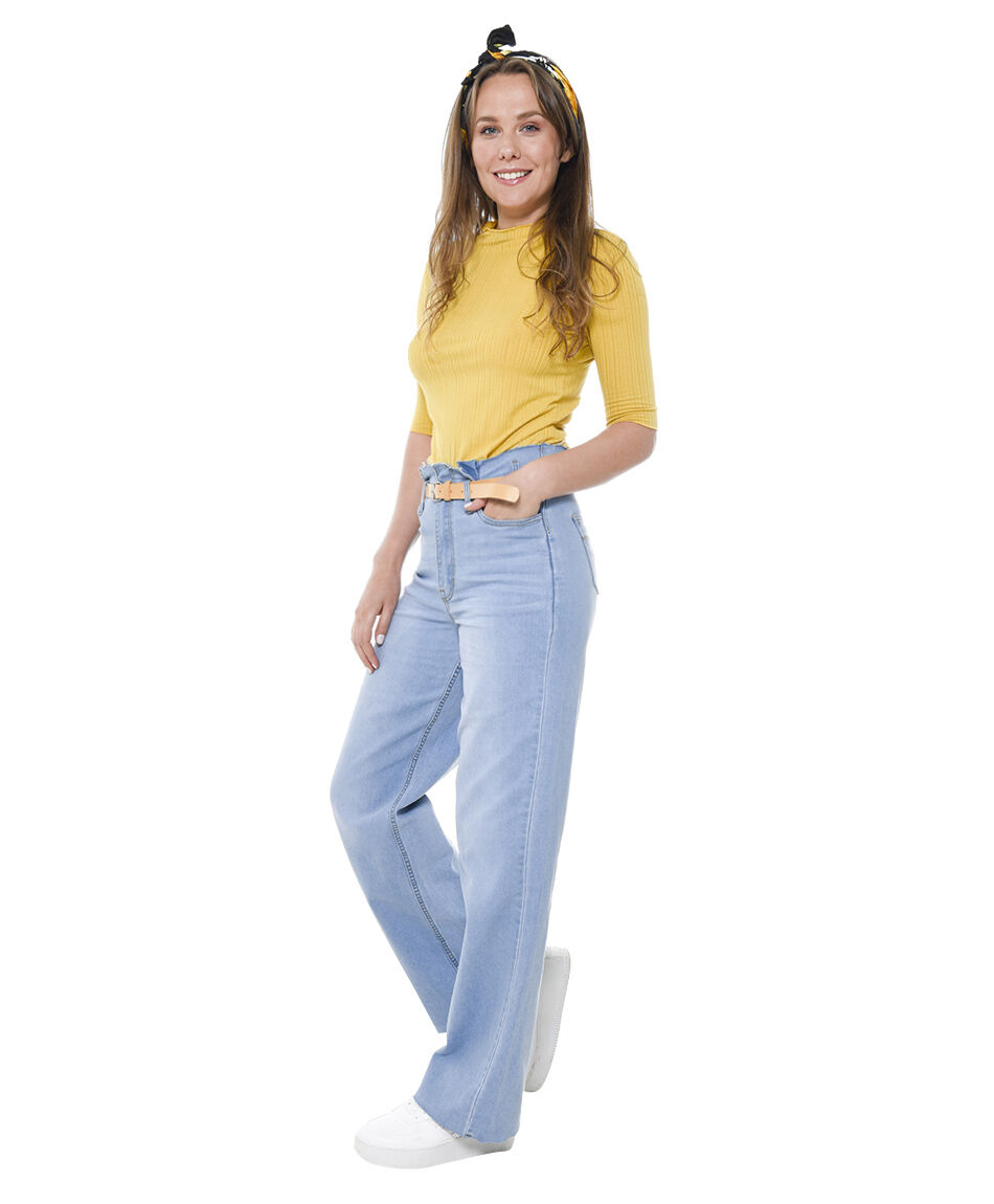 Jeans ancho cinturon