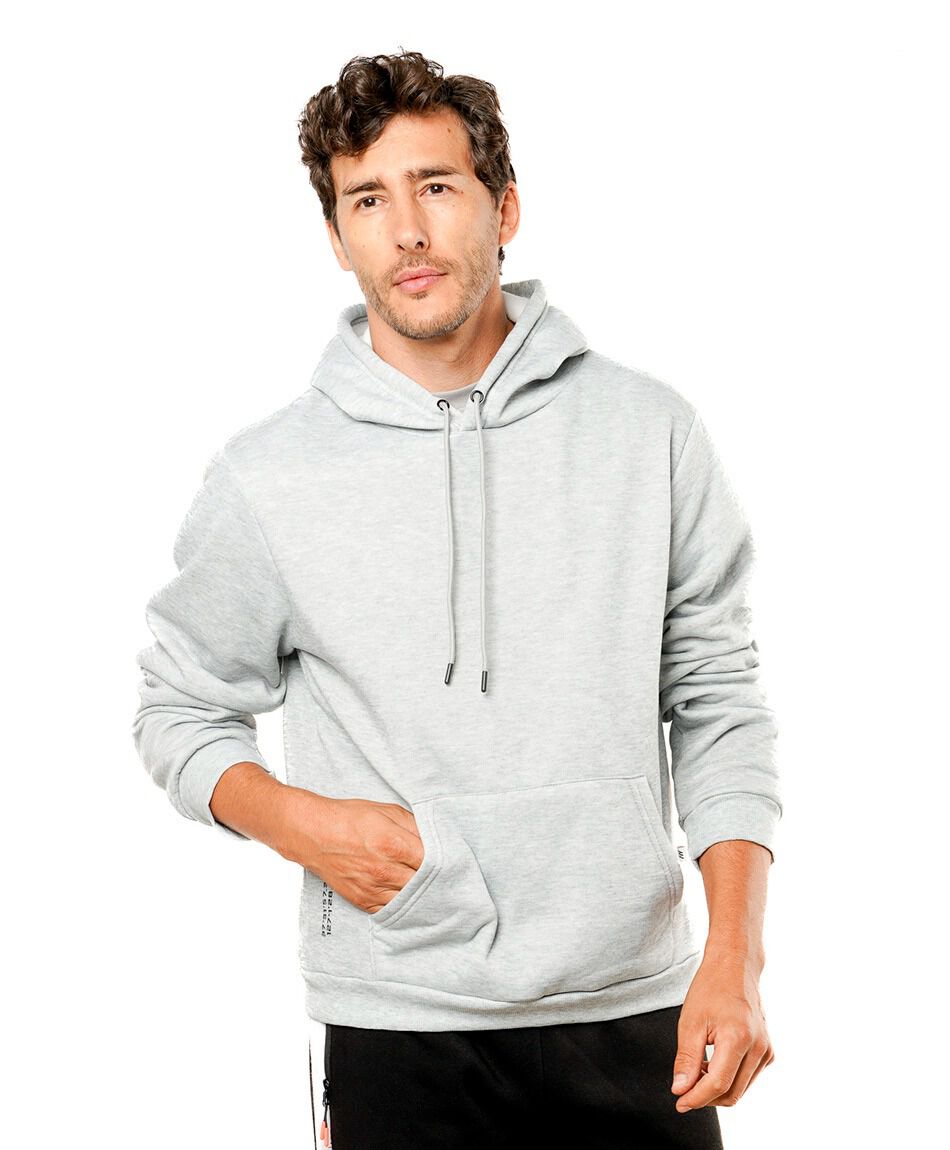 Buzo deportivo hombre liso gris